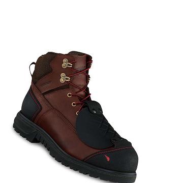 Red Wing Brnr XP 6-inch Safety Toe Metguard Men's Waterproof Boots Burgundy | ZA 39MQZ